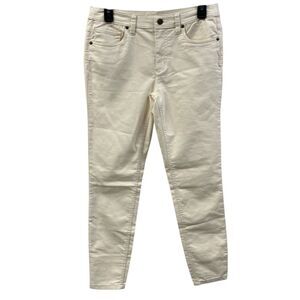 Toad & Co. Sequoia Skinny‎ Pant Ivory Womens 6 Organic Cotton Spring Preppy